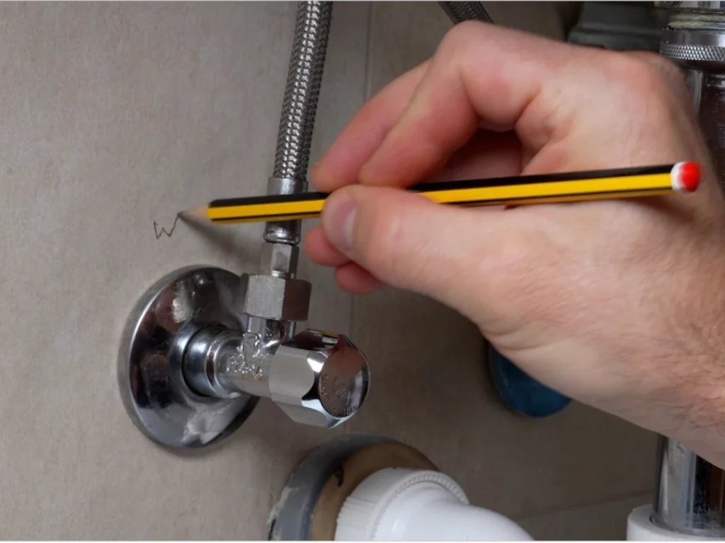 Eckventile beschriften für Warm und Kaltwasser