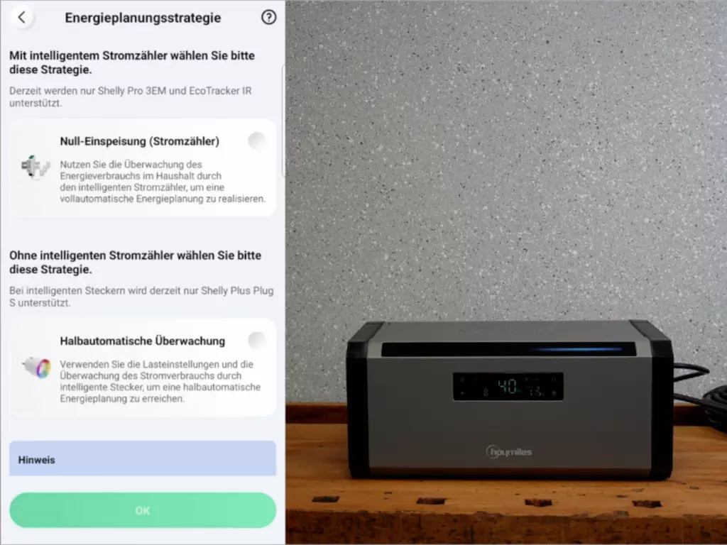 Hoymiles Home App Einstellungen